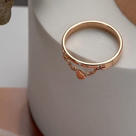 NEWâRose GoldâSweetâHeartâDiamondâRing - Picture 5 of 6